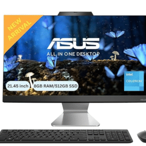ASUS AIO A3202,21.45" FHD,Intel Celeron 7305, All-in-One PC (8GB/512GB/Windows 11/MS Office 365 Basic (1Year)*/Office 2024/Black/4.84 Kg)